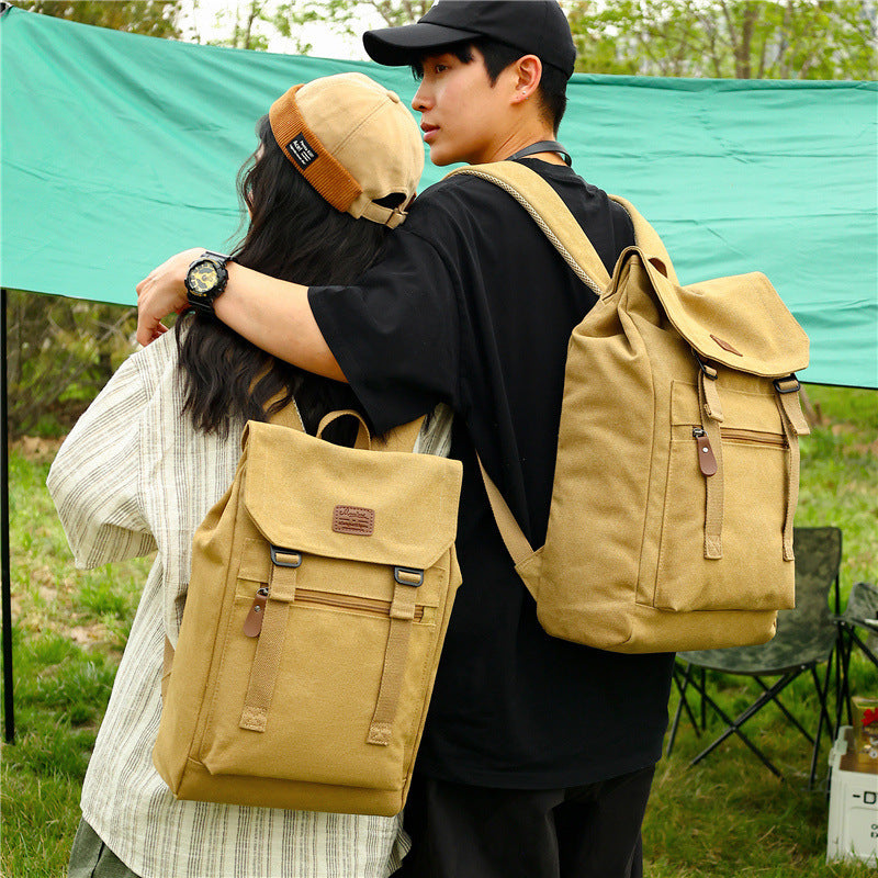 Travel Backpack Washed Canvas Casual Large-capacity Backpack