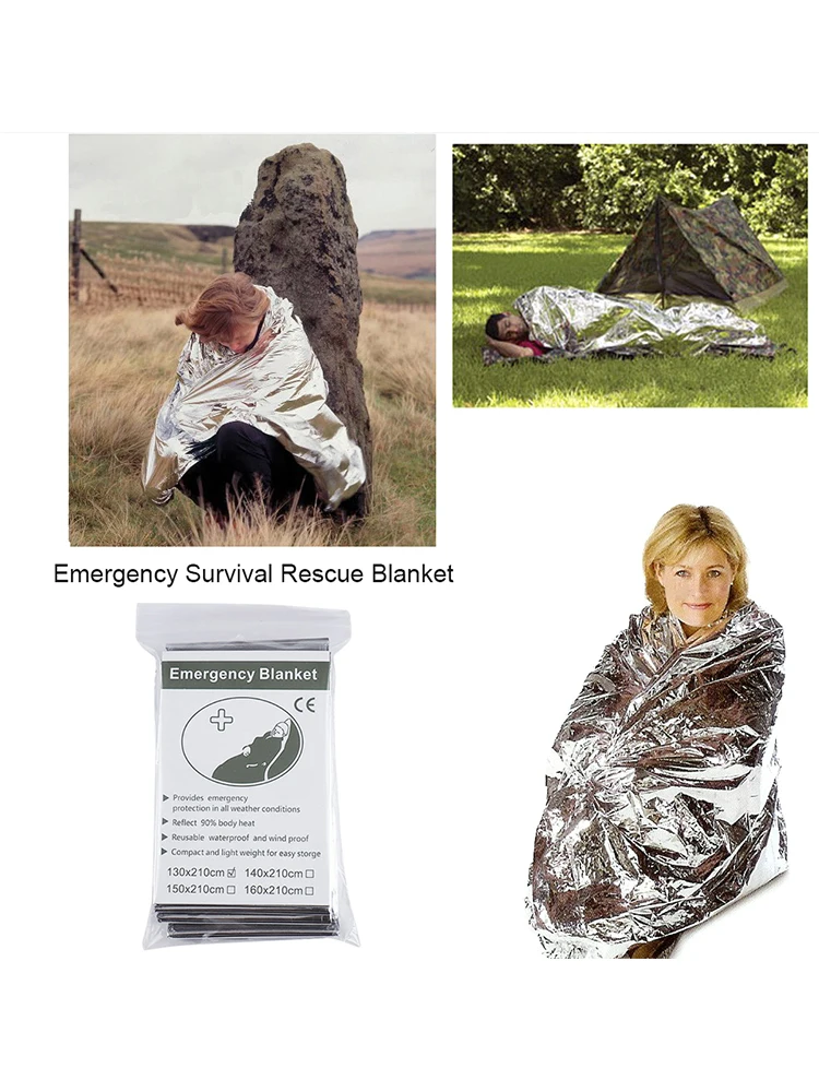 acil termal battaniye sıcak tutar gümüş folyo battaniye korumak için vücut ısı acil malzemeleri açık havada kamp