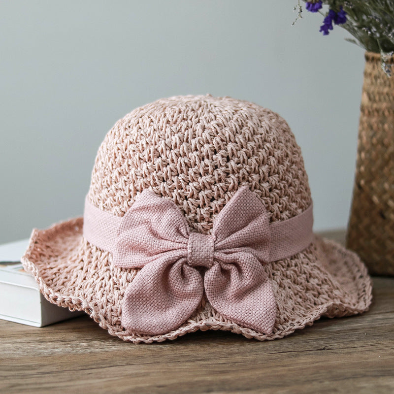 Retro Summer Bow Dome Outdoor Travel Beach Hat