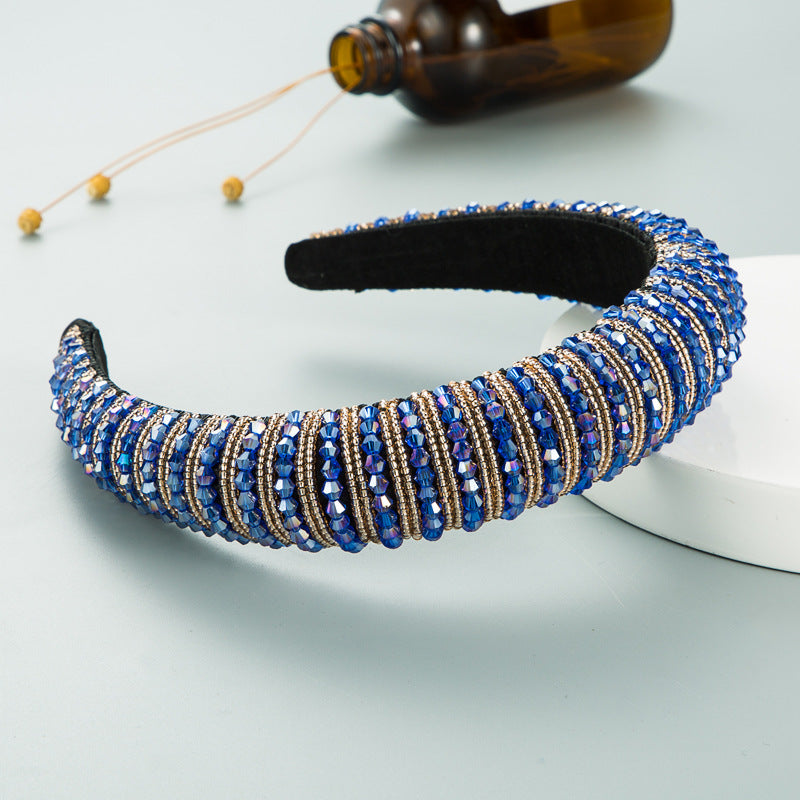 Hair Hoop Hand-woven Beaded Head Hoop Female Baroque Sponge Hair Bundle Korean Face Wash Hair Accessories