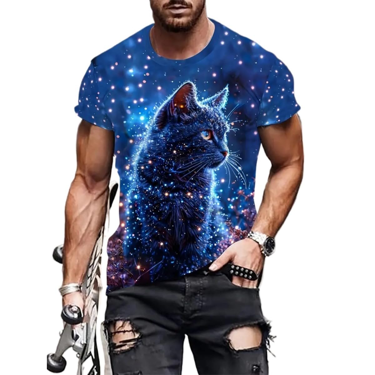 3D Graphic Print T-Shirts for Mens Casual Short Sleeve Tee Shirts Top