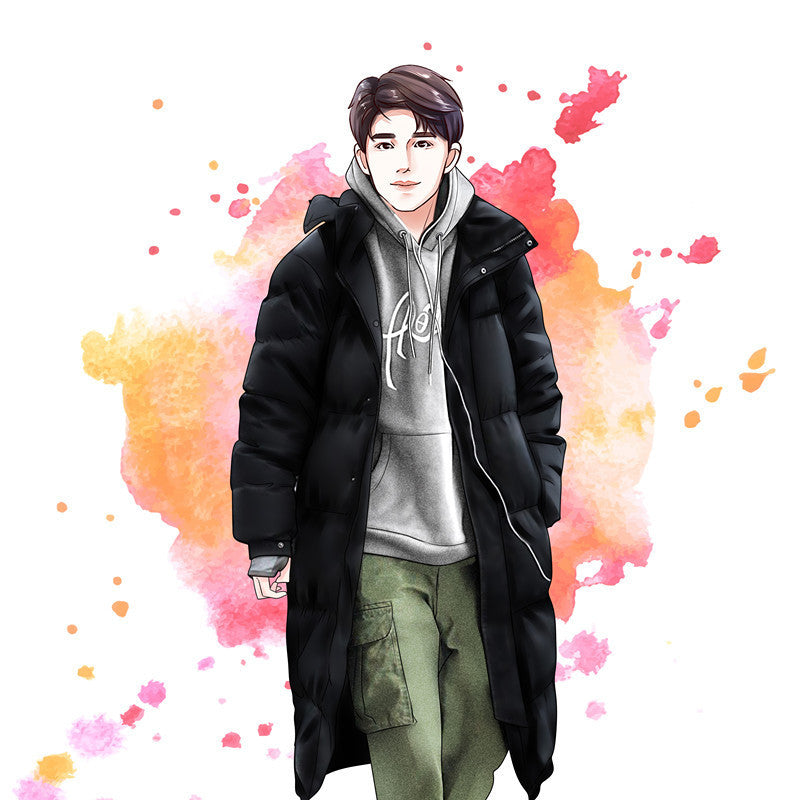 Couple Mid-length Overknee Down Jacket