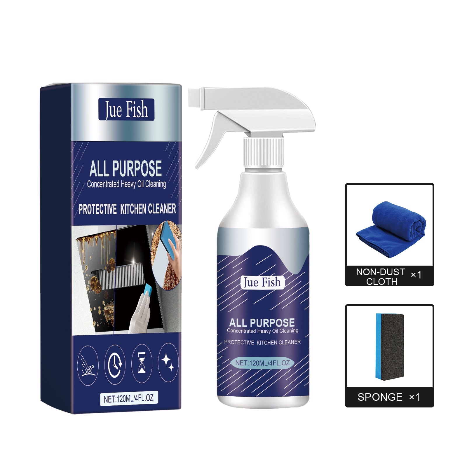 Protective Kitchen Cleaner, Range Hood Kitchenware Heavy Oil Cleaning Strong Decontamination