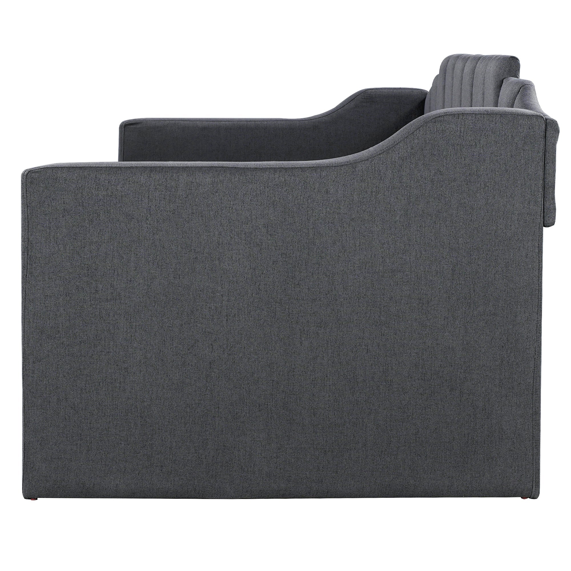 Upholstered Twin Daybed with Trundle Black