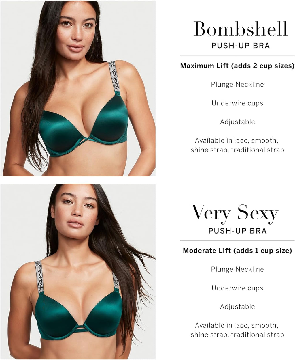 Victoria's Secret Women's Very Sexy Bombshell Adds-2-Cups Push Up Bra, Bras for Women (32A-38DDD)