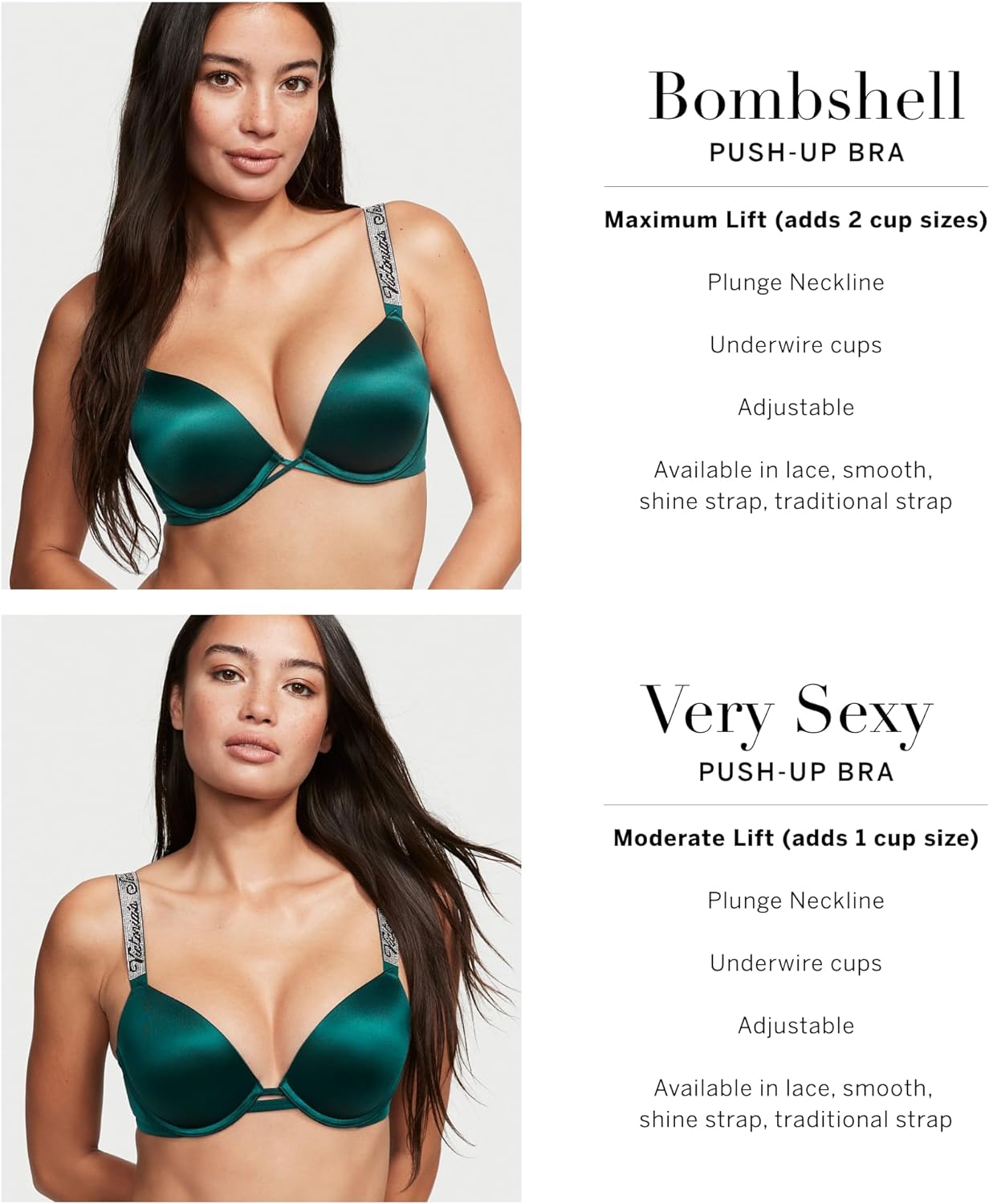 Victoria's Secret Women's Very Sexy Bombshell Adds-2-Cups Push Up Bra, Bras for Women (32A-38DDD)
