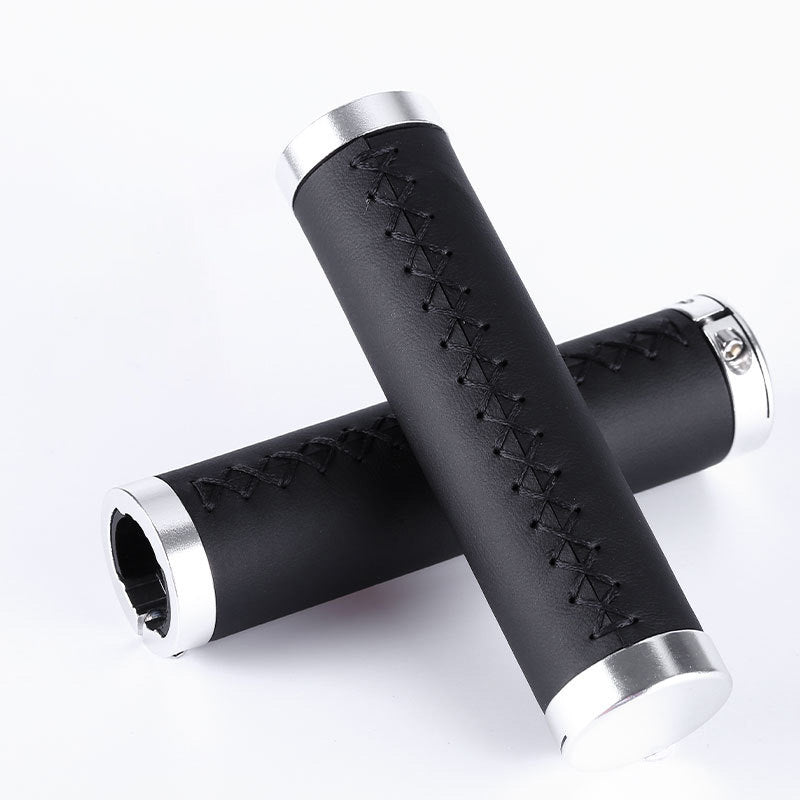Mountain Bike Handlebar Sleeve Fiber Leather Surface Lock Shock-Absorbing Non-Slip Vice Handle Handlebar Grip Riding Accessories