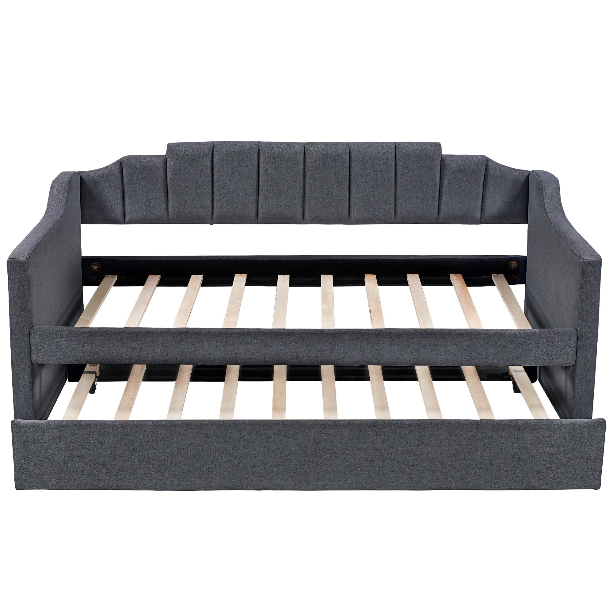 Upholstered Twin Daybed with Trundle Black