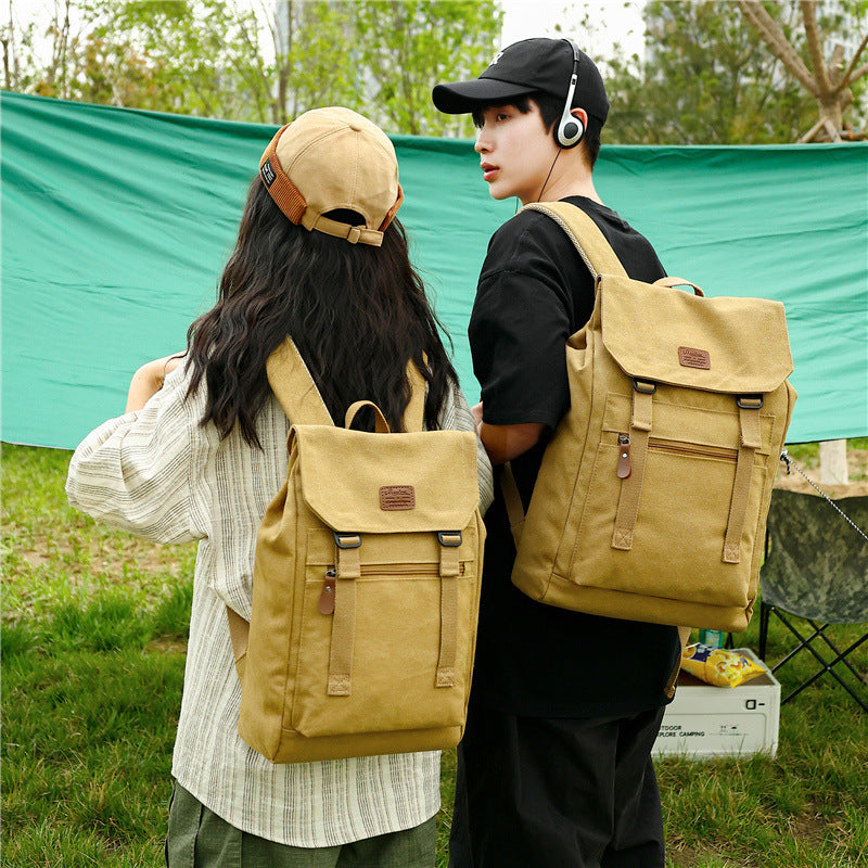 Travel Backpack Washed Canvas Casual Large-capacity Backpack