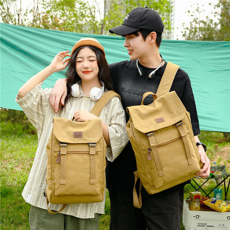 Travel Backpack Washed Canvas Casual Large-capacity Backpack