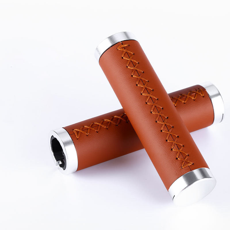 Mountain Bike Handlebar Sleeve Fiber Leather Surface Lock Shock-Absorbing Non-Slip Vice Handle Handlebar Grip Riding Accessories