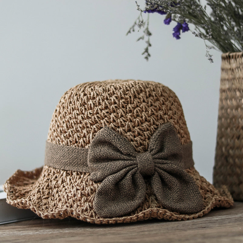 Retro Summer Bow Dome Outdoor Travel Beach Hat