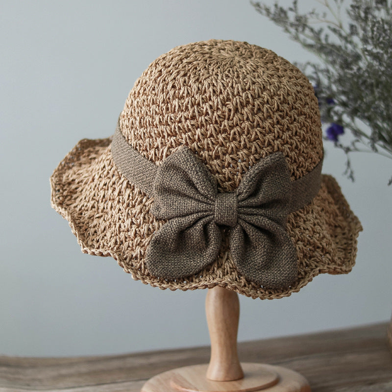 Retro Summer Bow Dome Outdoor Travel Beach Hat