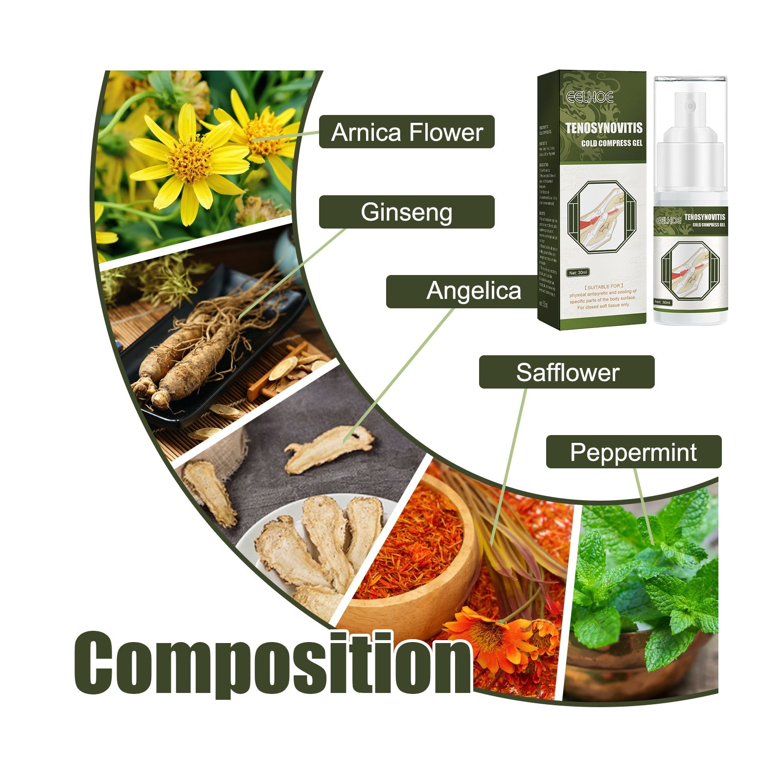 Tendon Sheath Cold Compress Gel Spray Massage For Sore Wrist Tendon Sheath Joint Care Spray