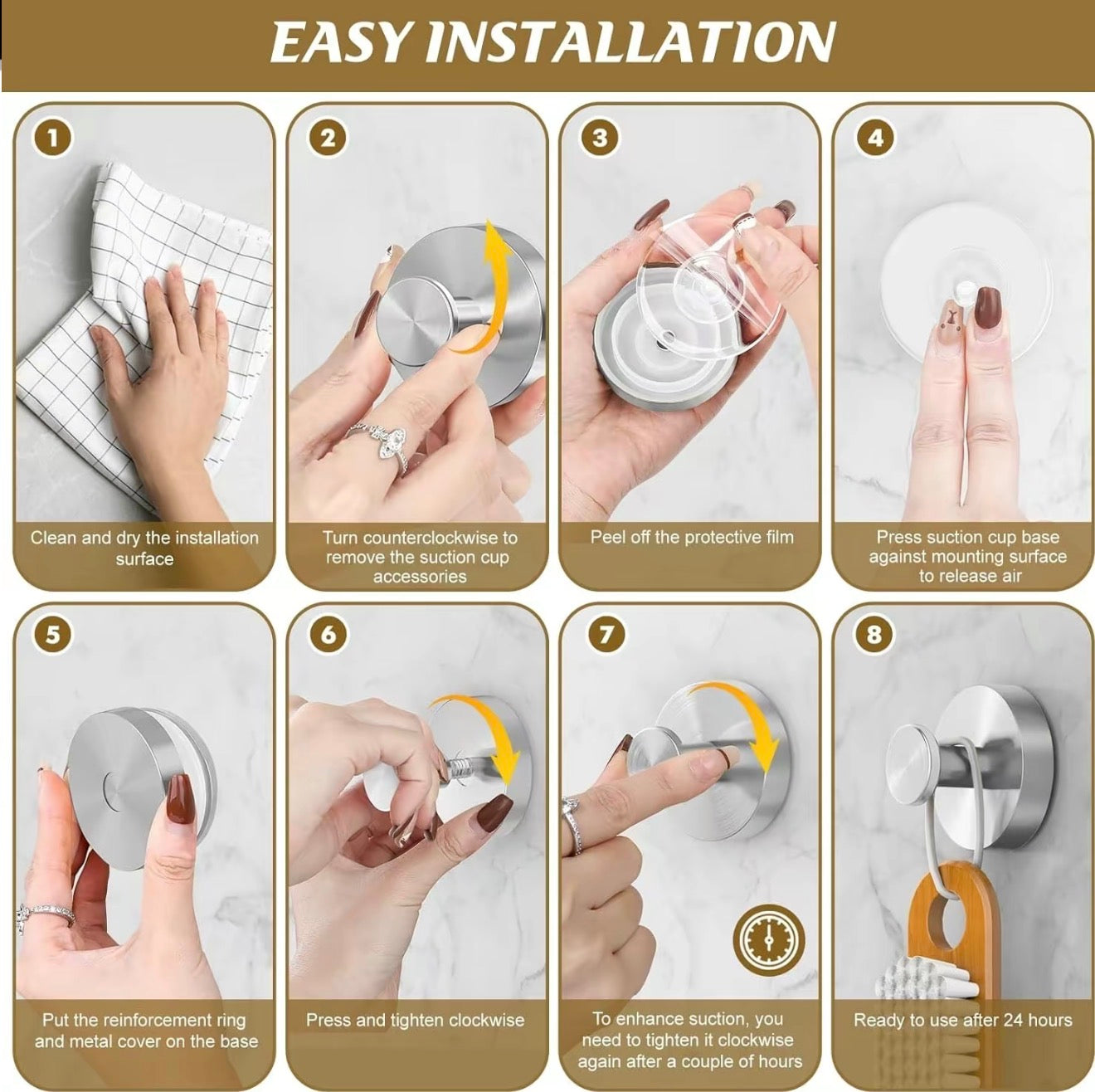 AquaGrip Suction Hooks