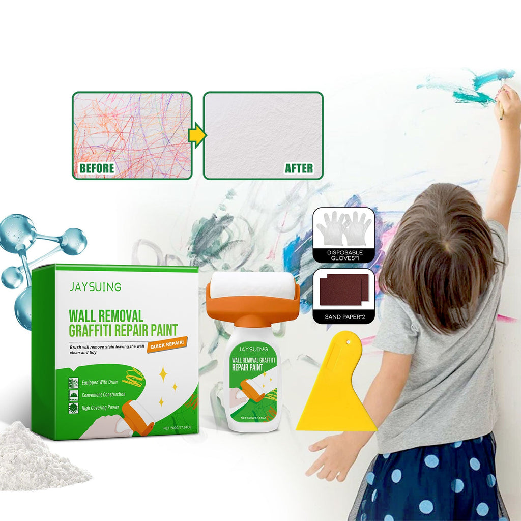 JAYSUING Wall Removal Graffiti Repair Paint, Wall Graffiti Stain Cover Repair Home Self-Painted Wall Paint