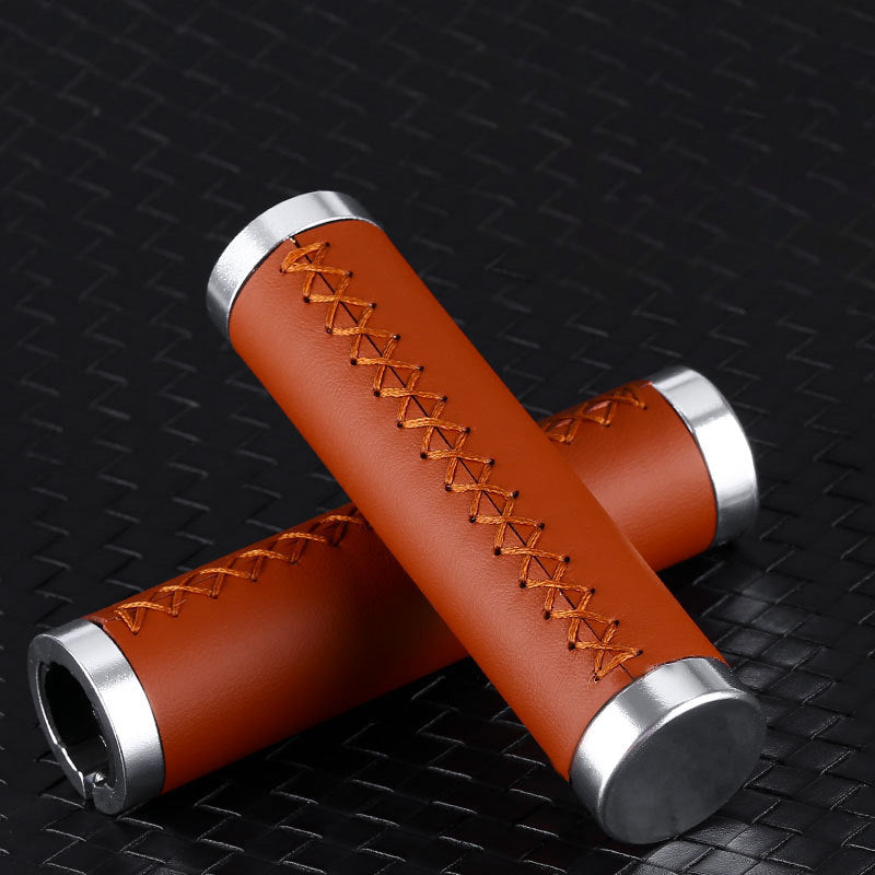 Mountain Bike Handlebar Sleeve Fiber Leather Surface Lock Shock-Absorbing Non-Slip Vice Handle Handlebar Grip Riding Accessories