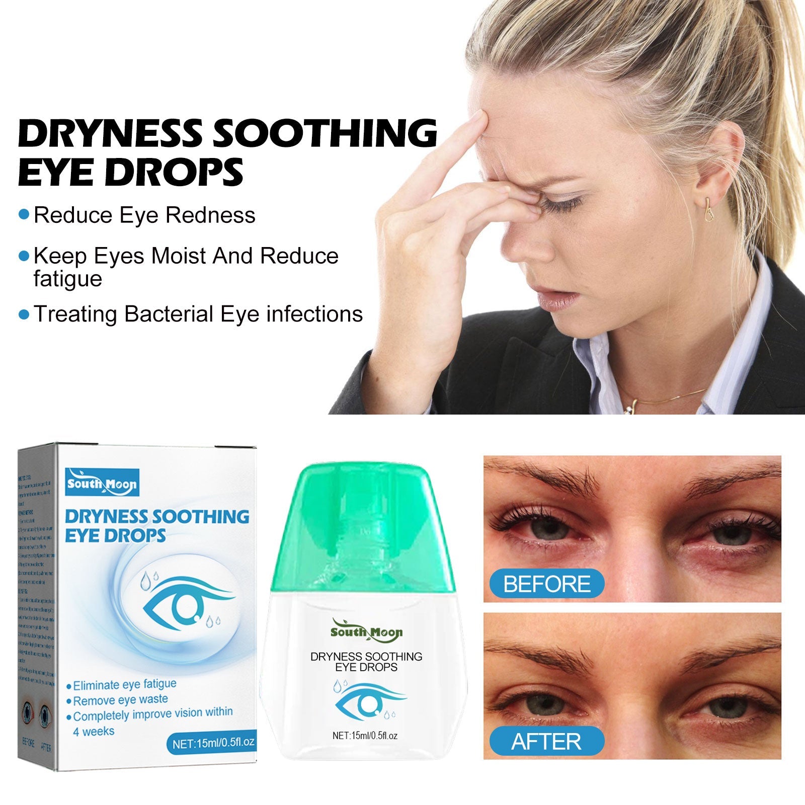 Eye Drops Dryness Soothing, Relieve Eye Fatigue, Dry Eyes, Red Eyes, Blurred Vision Eyes Care Lotion
