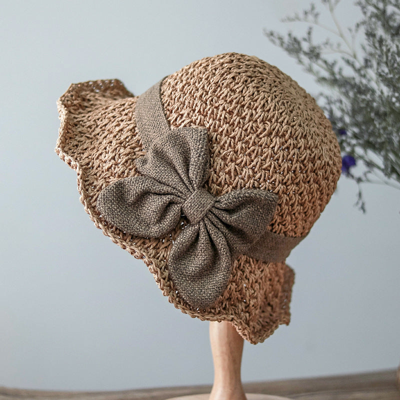 Retro Summer Bow Dome Outdoor Travel Beach Hat