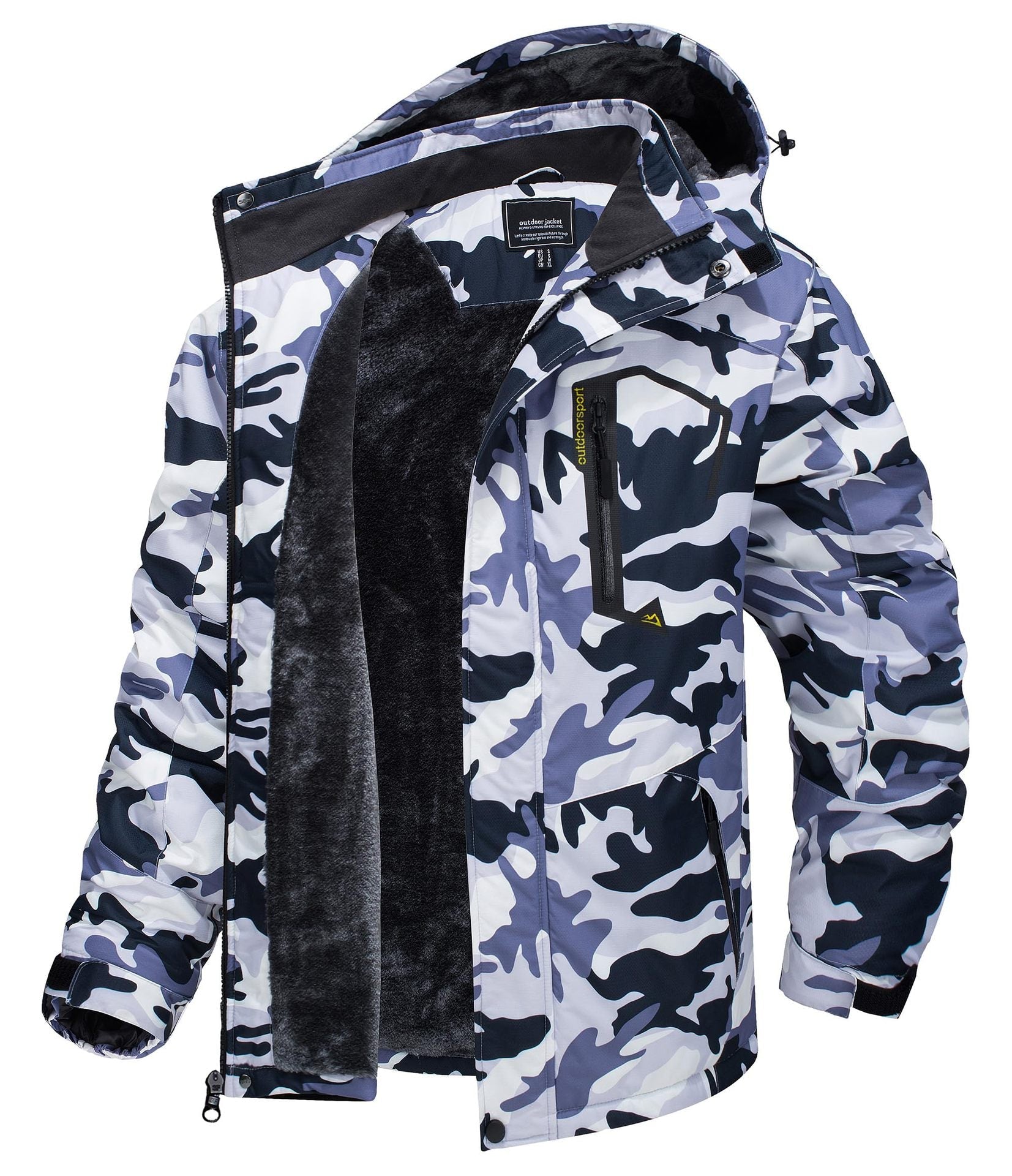 New Autumn And Winter Thickening Thermal And Windproof Waterproof Hooded Men's Jacket