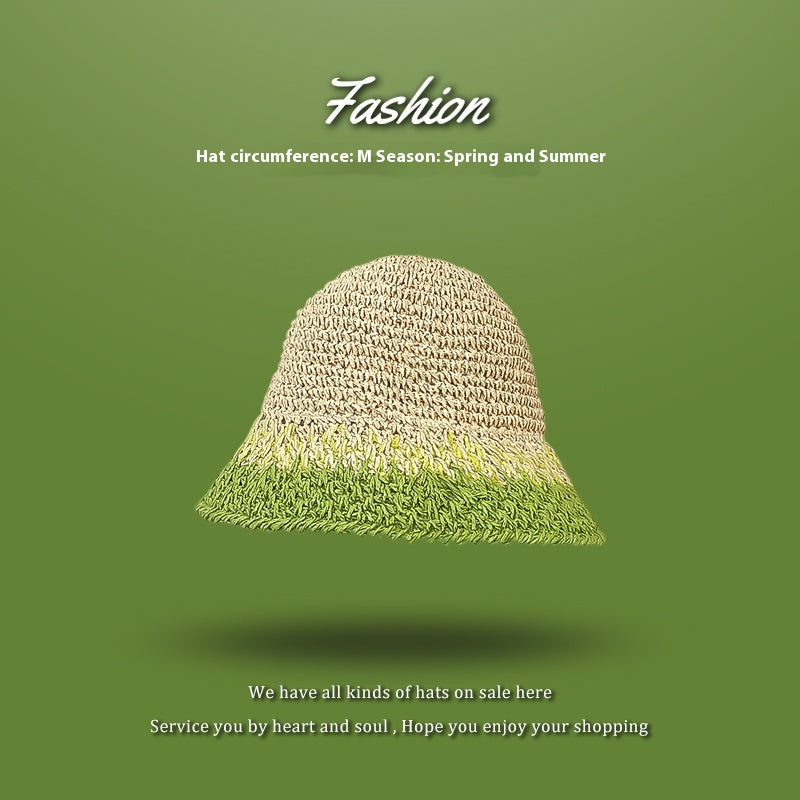 Beach Green Sun Hat Female Summer Foldable