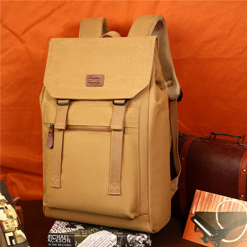 Travel Backpack Washed Canvas Casual Large-capacity Backpack