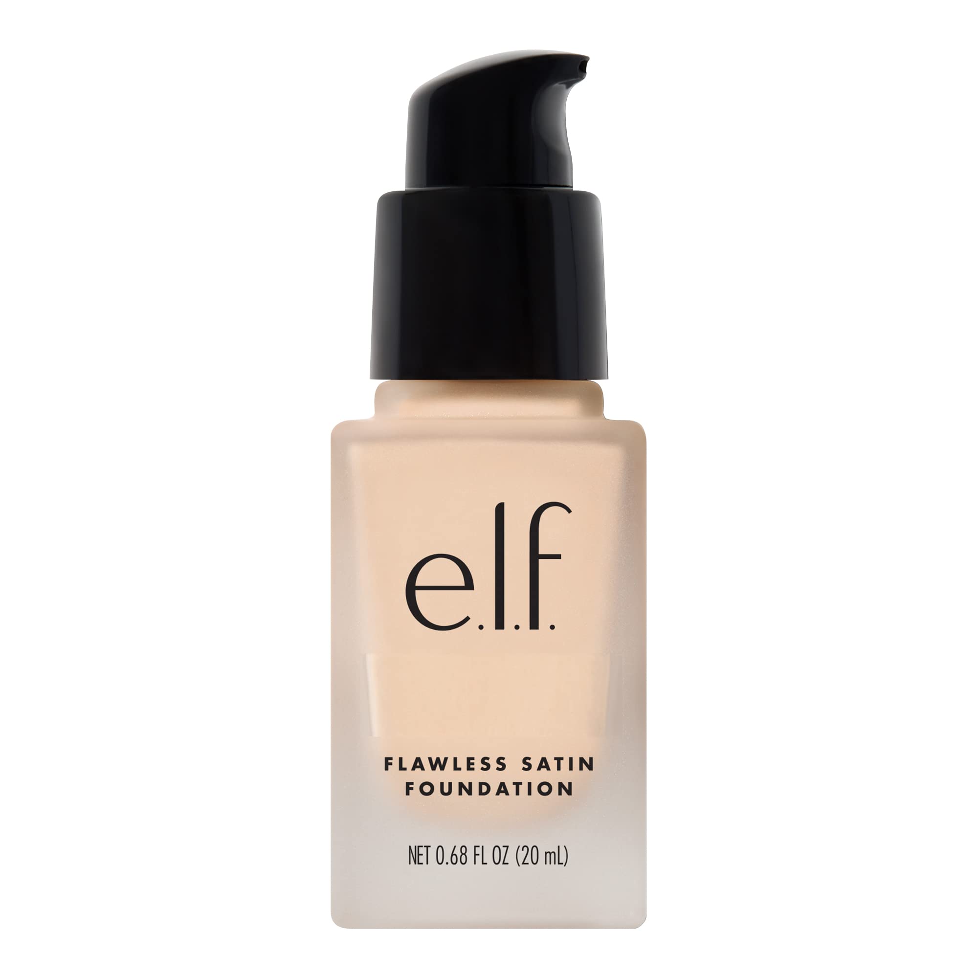 e.l.f. Flawless Satin Foundation, Lightweight & Medium Coverage, Semi-Matte Finish, Vegan & Cruelty-Free, Pearl, 0.68 Fl Oz (20mL)