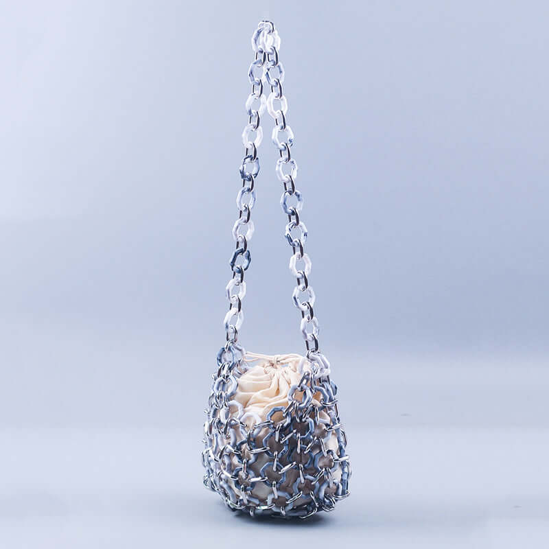 Niche Retro Japanese Korean Dignified Hollow Out Cutout Hand Woven Office All Matching Crossbody Shoulder Dual Use Bag - Alyas Rasooli