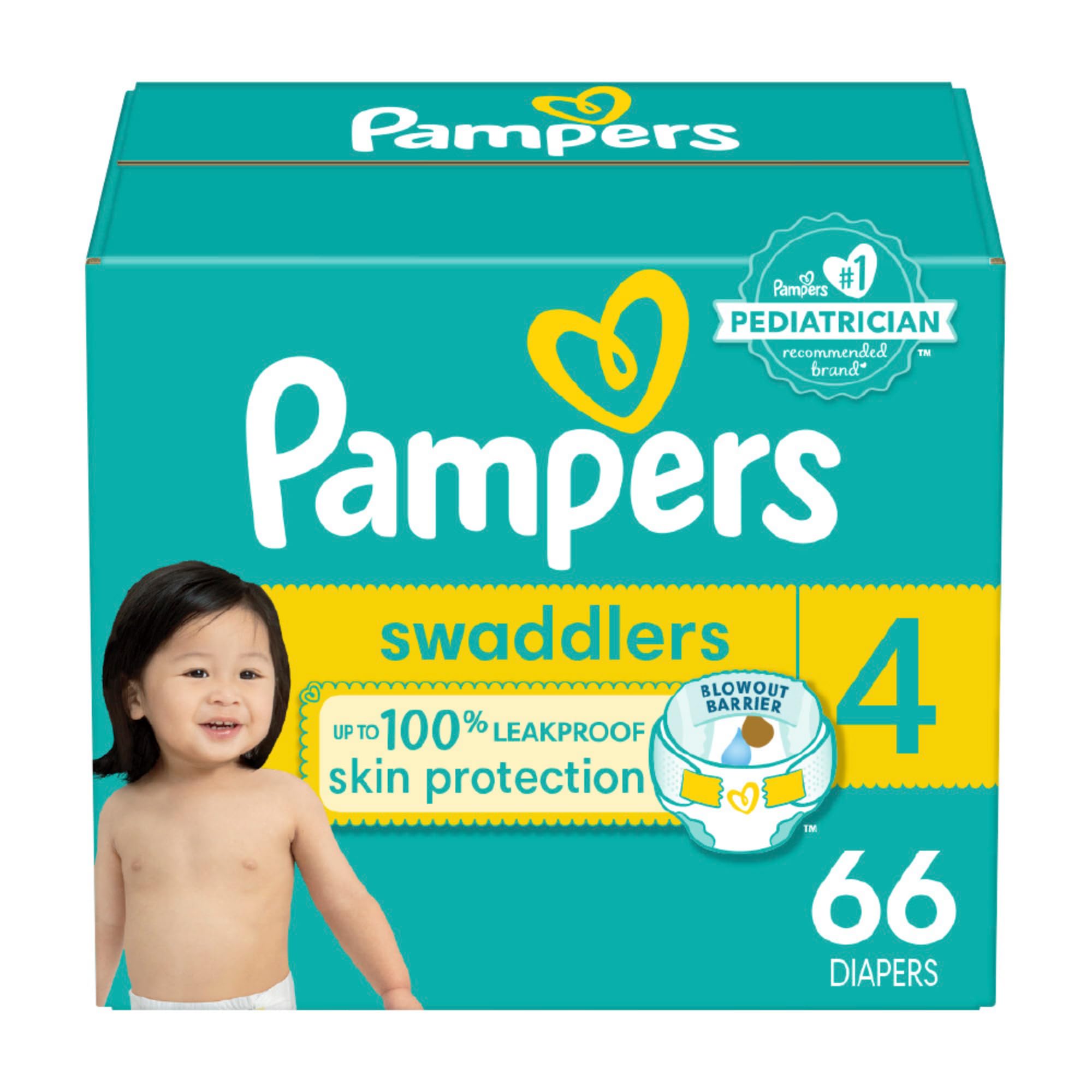Pampers Baby Diapers - Swaddlers - Size 5, 132 Count, Ultra Absorbent Disposable Infant Diaper