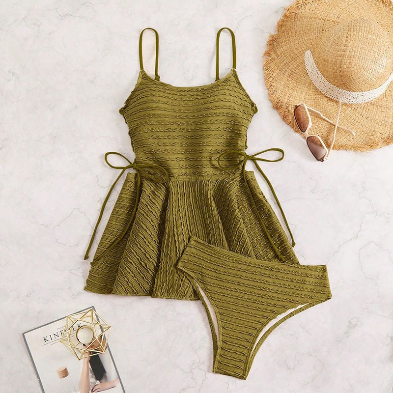 Suspender Dress Swimsuit Women High Sense Beach Spring Bikini Two Piece Sets Swimsuit - Alyas Rasooli