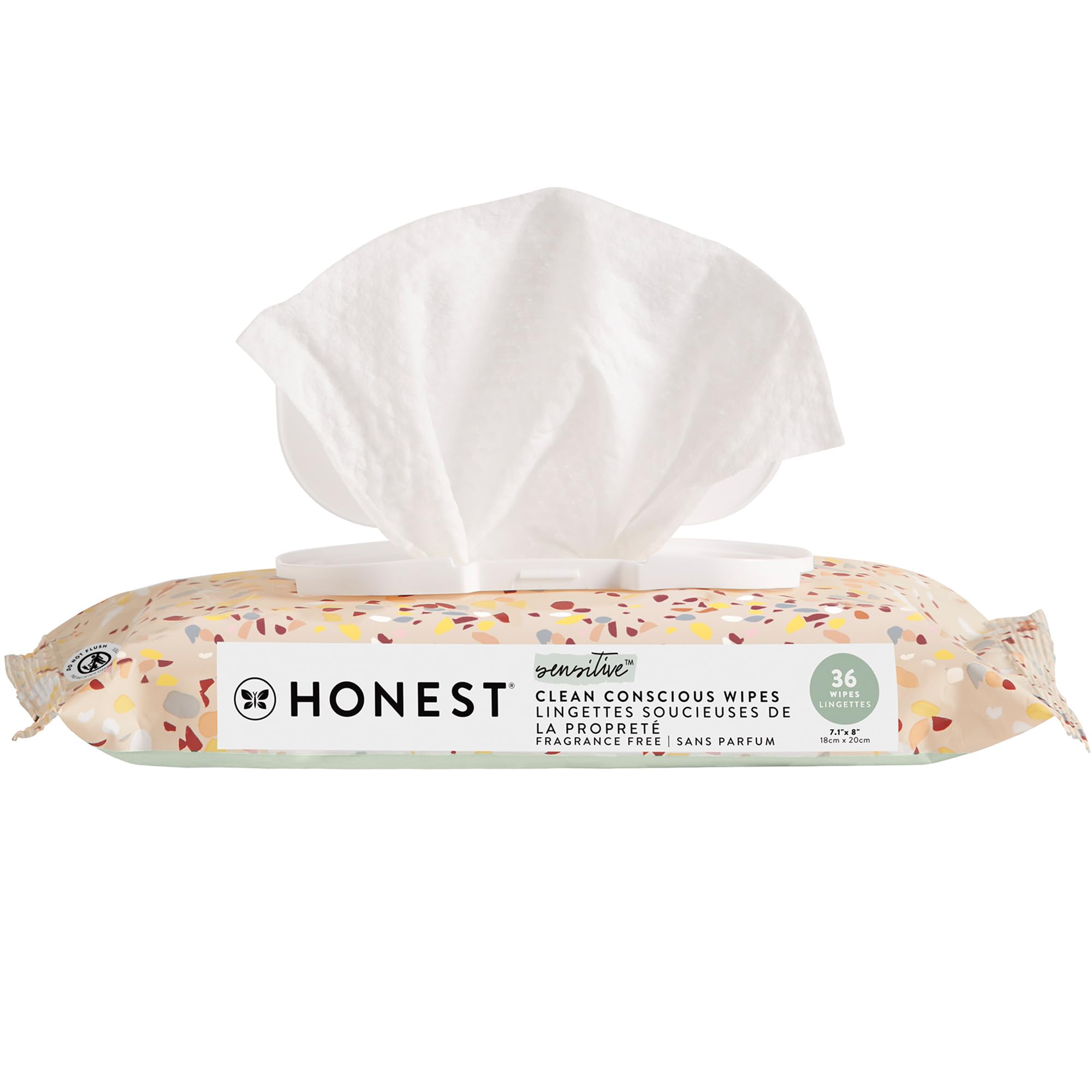 The Honest Company Clean Conscious Multi-Use Wipes | Hypoallergenic + Unscented for Sensitive Skin | Over 99% Water, Compostable, Plant Based, Baby Wipes | Geo Mood, 288 Count